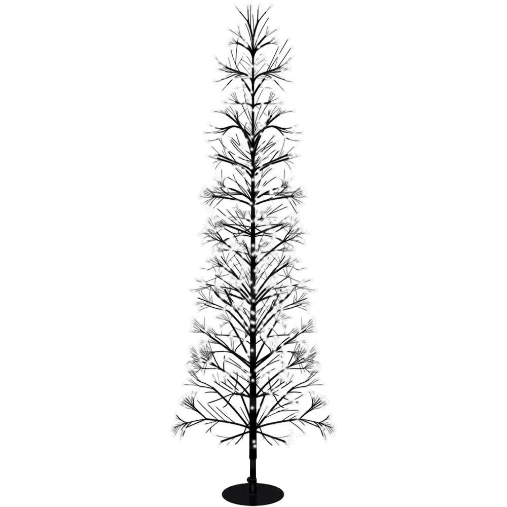 Xmas Haus 2000 Warm White Micro LED Black Firework Tree 5ft Image 1