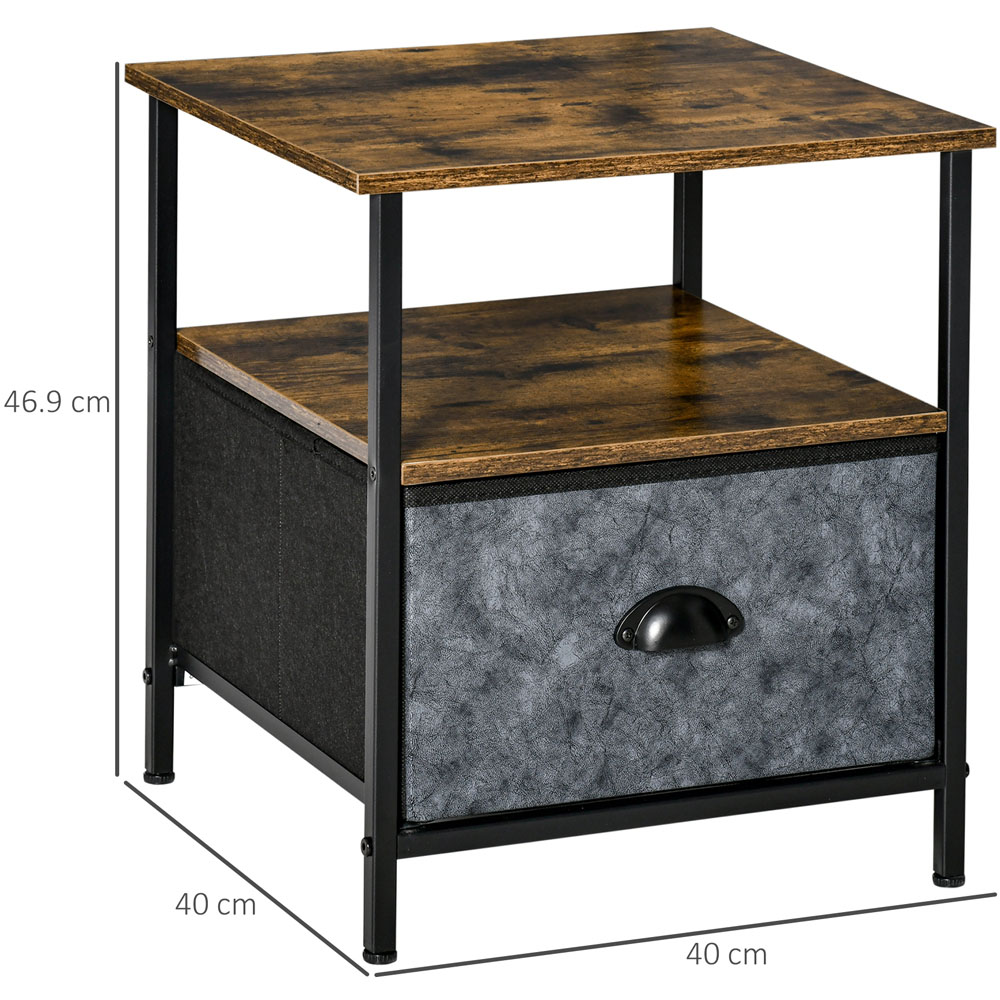 Portland Single Drawer Brown Bedside Table Image 8