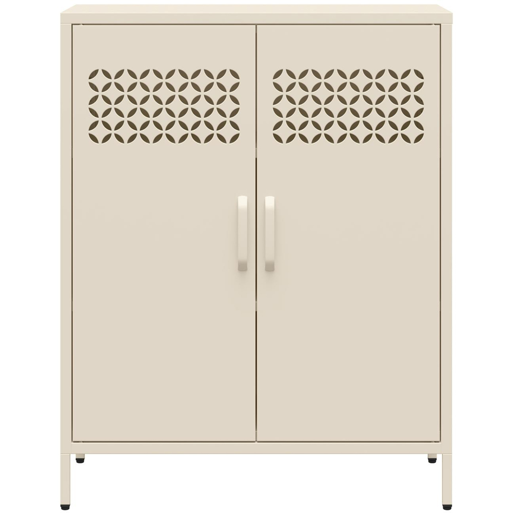 Dorel Annie 2 Door Parchment Metal Cabinet Image 3