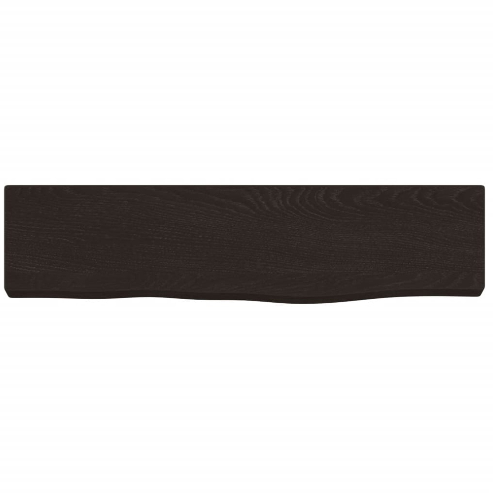 vidaXL 40cm Dark Brown Treated Solid Oak Wood Floating Wall Shelf Image 3