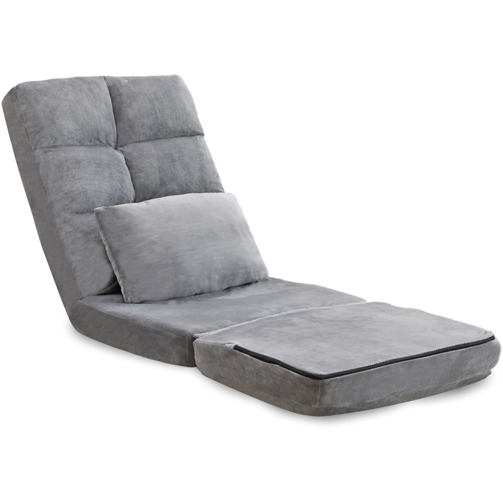 Furniture One Grey Foldable Floor Chair with Pillow Image 2