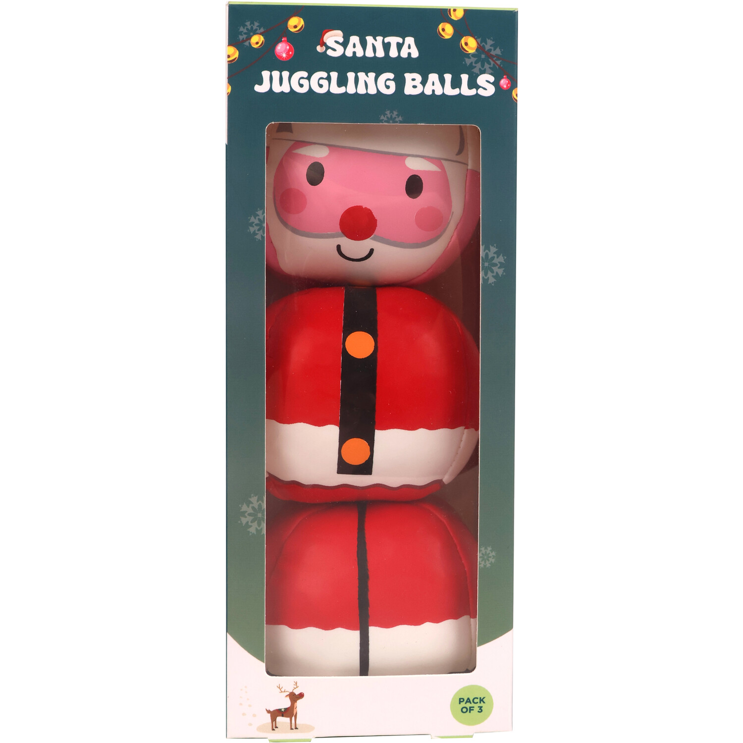 Pack of 3 Santa Juggling Balls Red Image 1