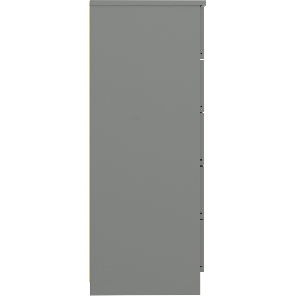 Seconique Denver 5 Drawer Grey Gloss Storage Chest Image 6