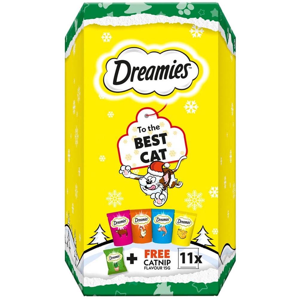Dreamies Adult Cat Treats Christmas Gift Box 315g Image 1