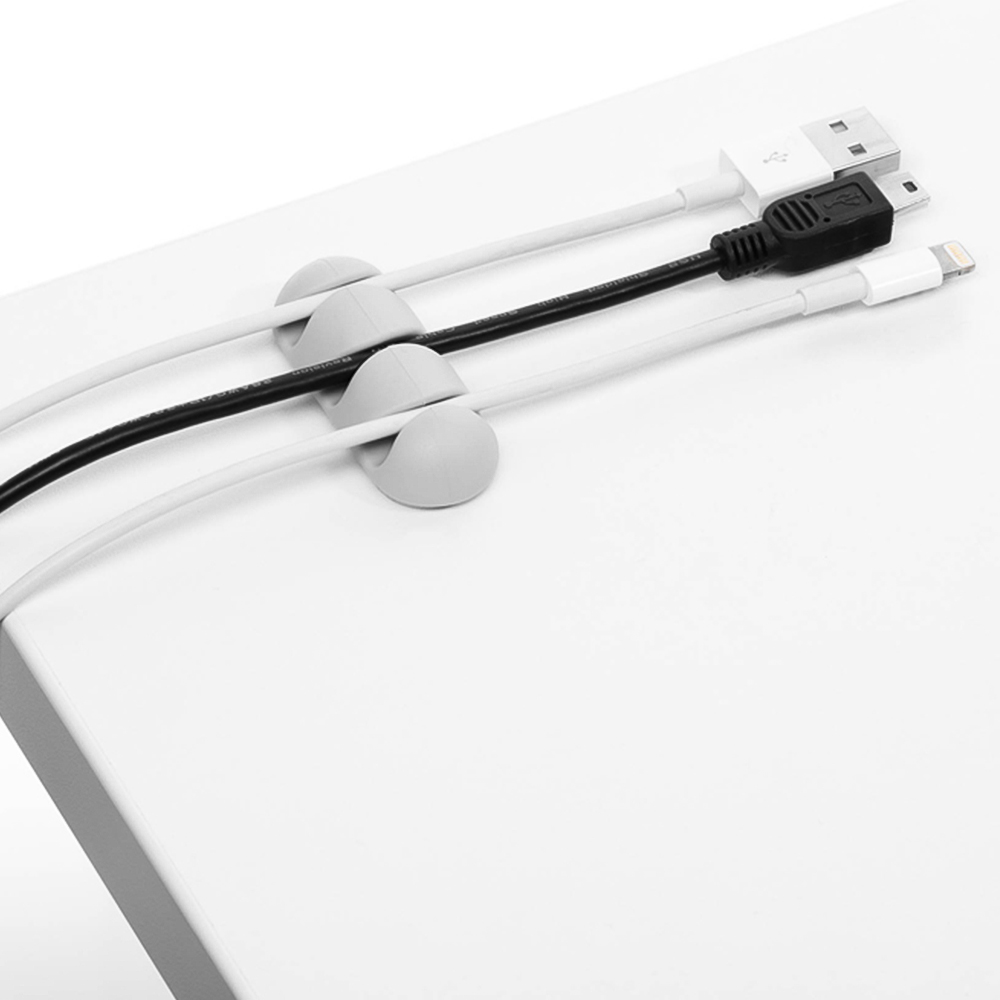Durable CAVOLINE Grey 3 Cable Management Desk Tidy Clip 2 Pack Image 2