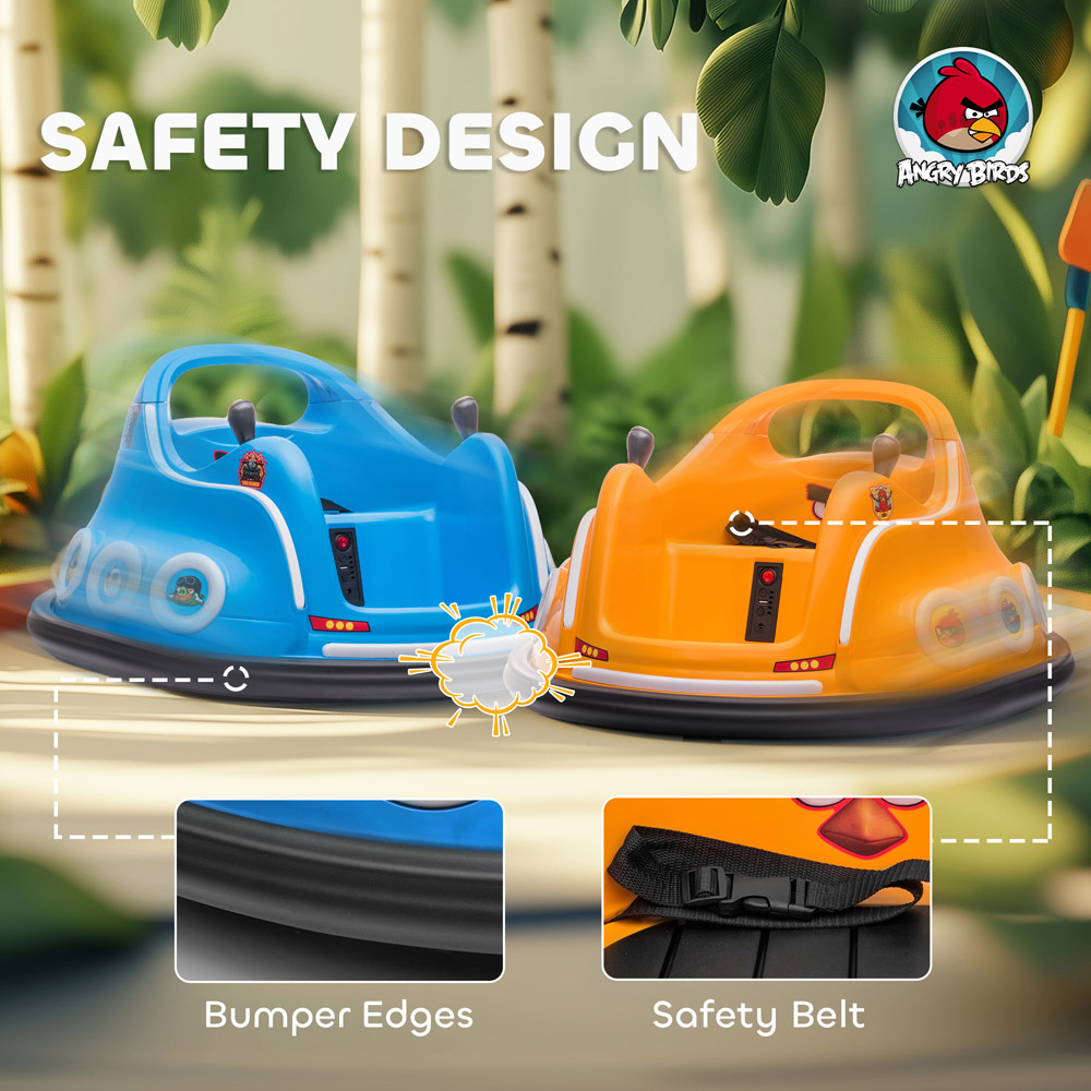 Tommy Toys Orange Angry Bird Kids Licensed Bumper Car with Joysticks Image 6