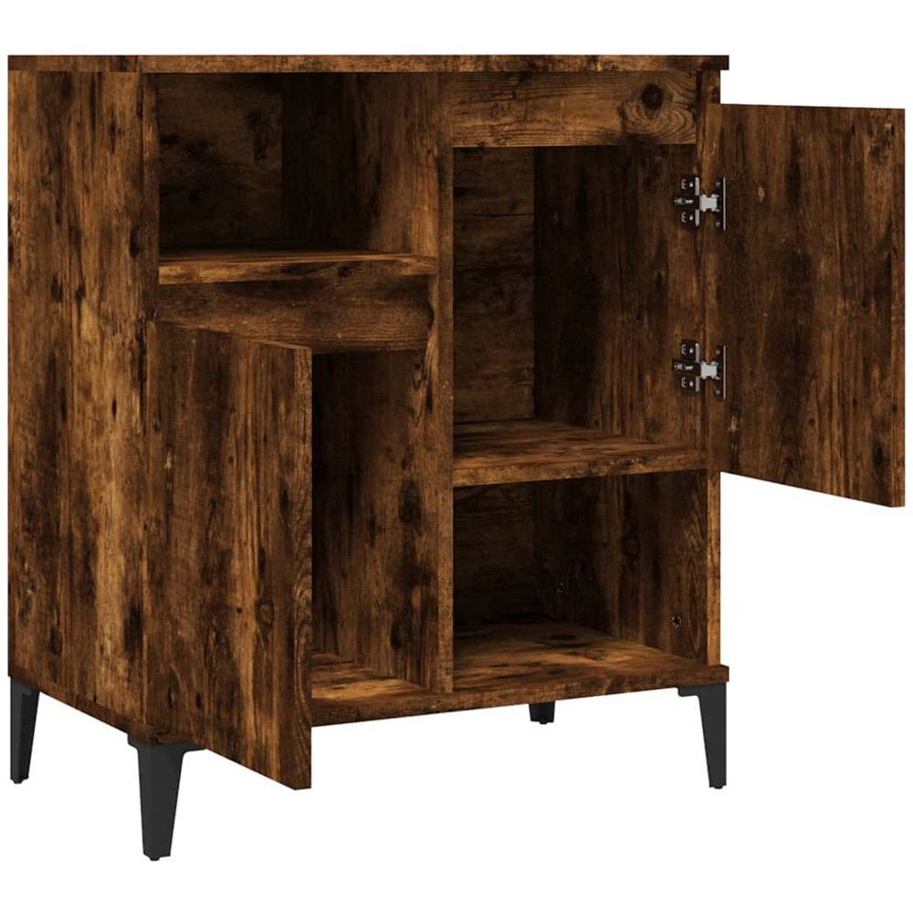vidaXL 2 Door 2 Open Shelf Smoked Oak Sideboard Image 6