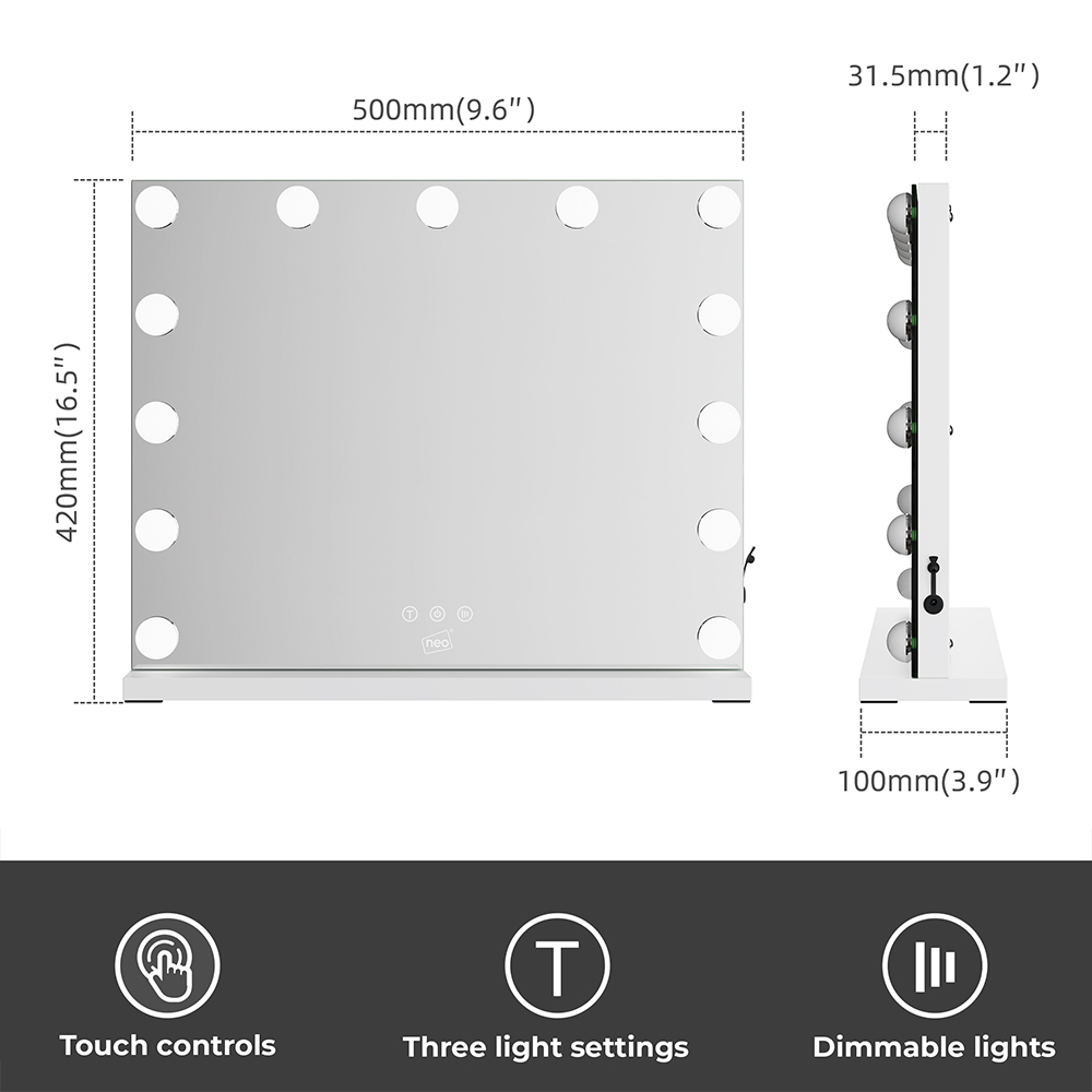 Marco Paul Neo LED Wall Mounted Hollywood Vanity Touch Mirror Image 9