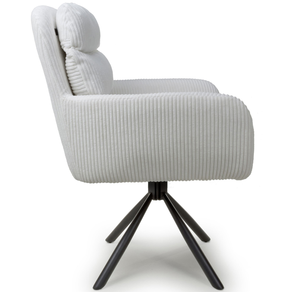 Cassidy Set of 2 Corduroy White Swivel Chair Image 4