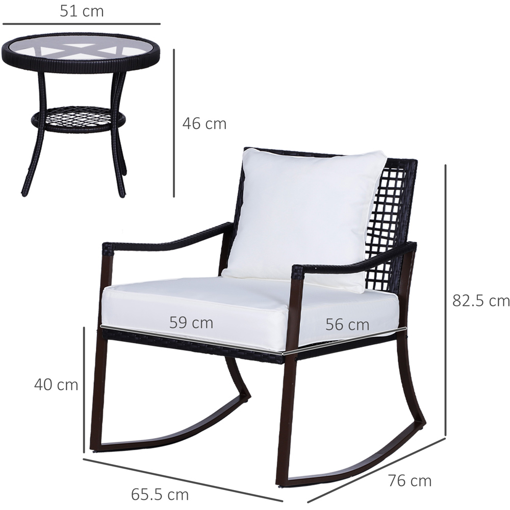 Outsunny 2 Seater Brown Rattan Bistro Set Image 7