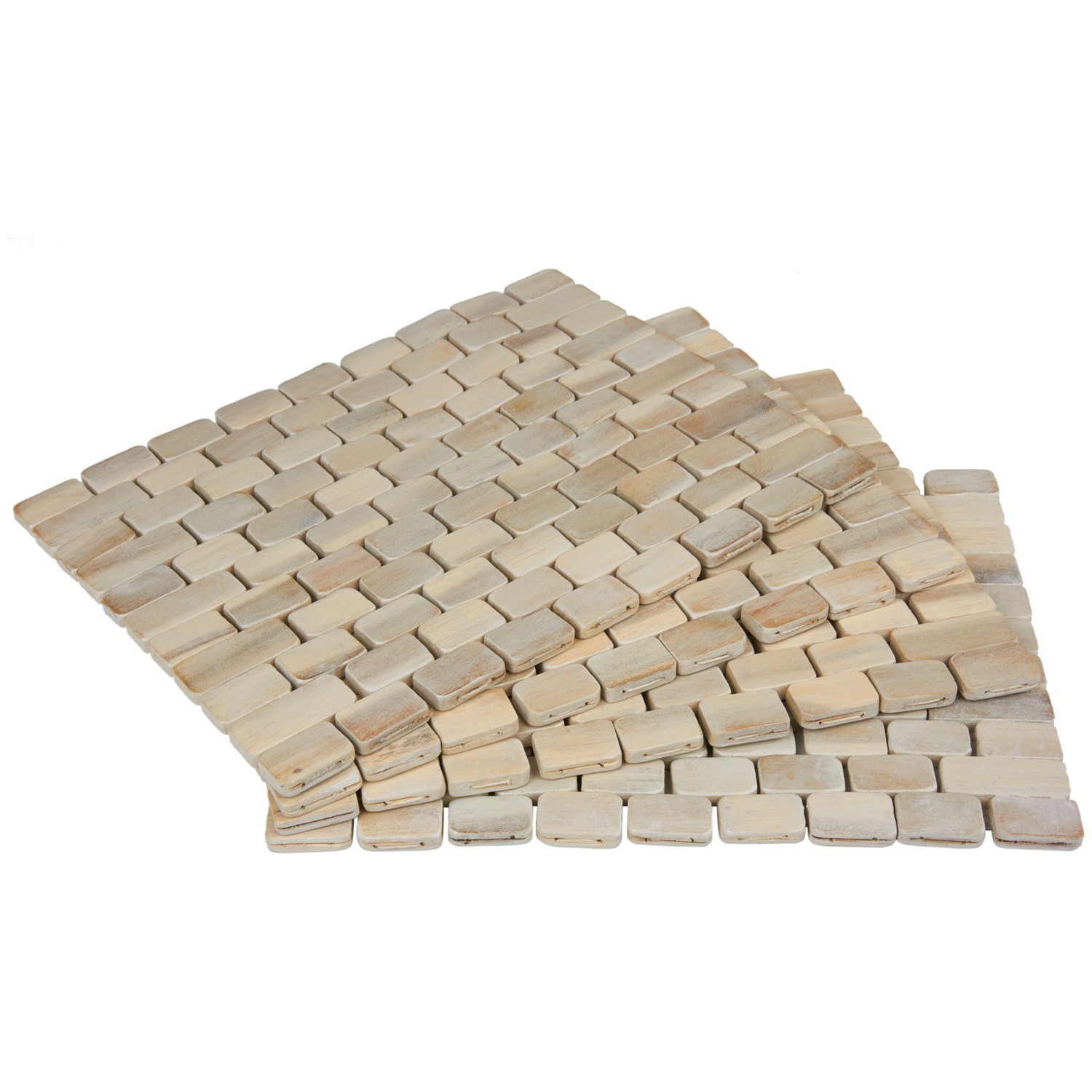 Fusion 4 Pack Whitewash Driftwood Placemat Image 2