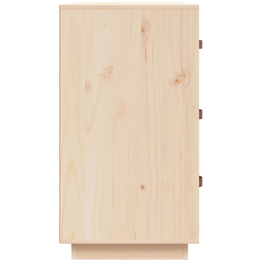 vidaXL 3 Drawer Natural Pine Wood Sideboard Image 5