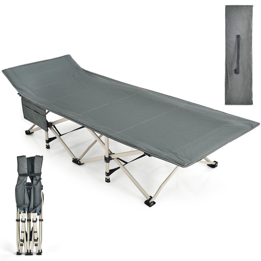 Costway Grey Portable Oversized Camping Bed with Bag Image 3