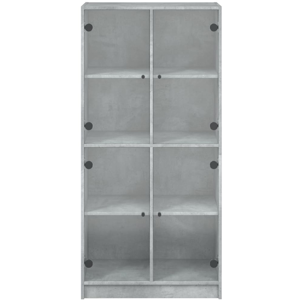 vidaXL 2 Glass Door Concrete Grey Highboard Image 7