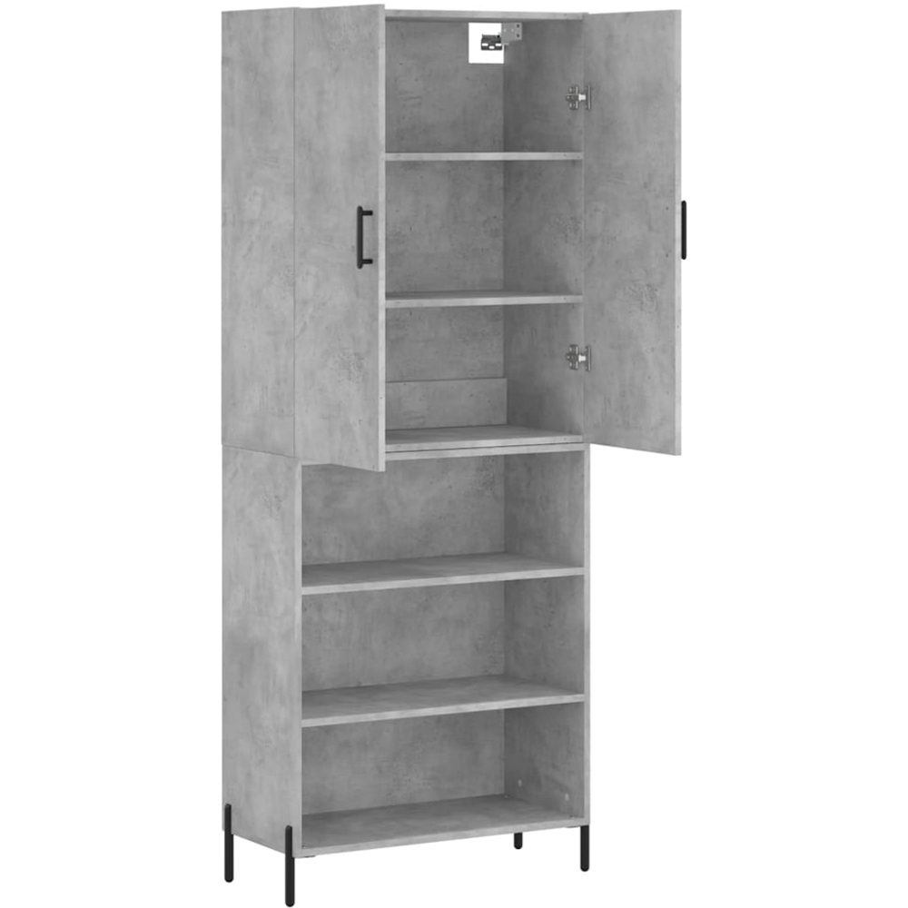 vidaXL 2 Door 3 Shelf Concrete Grey Highboard Image 4