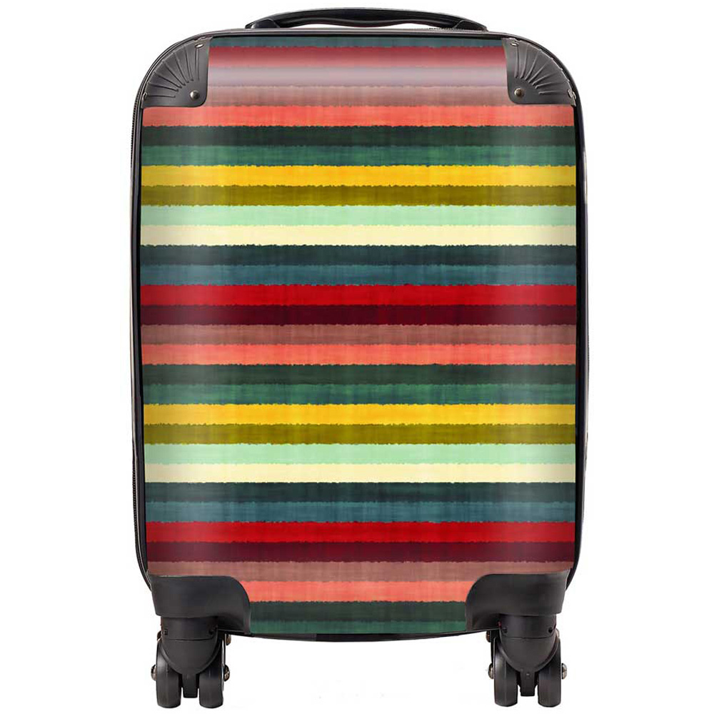 Warren Reed Designer Mini Cabin Multicolour Striped Brish Pattern Suitcase Image 1