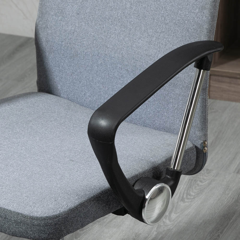 Portland Grey Linen Swivel Ergonomic Office Chair Image 6