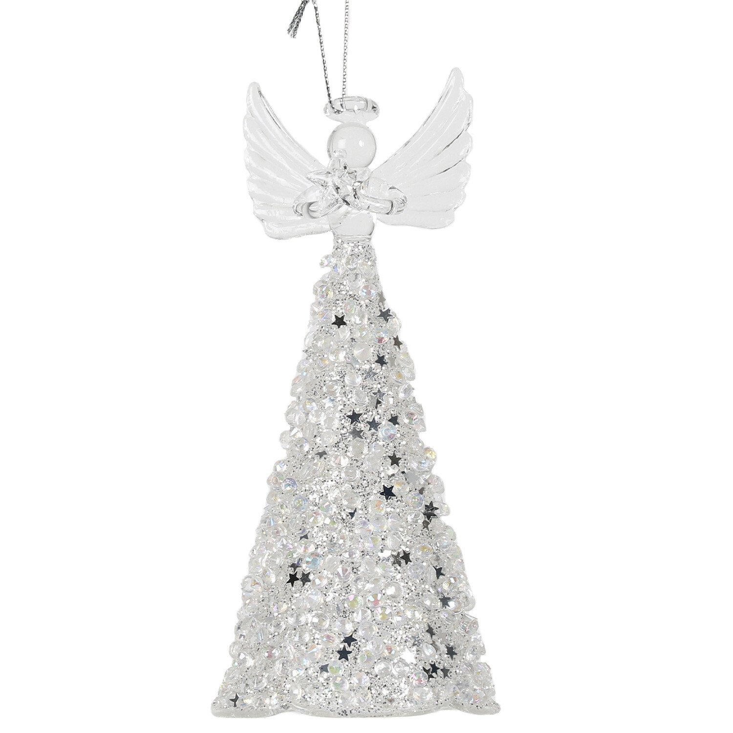 Clear Glass Sequin Angel Image 1