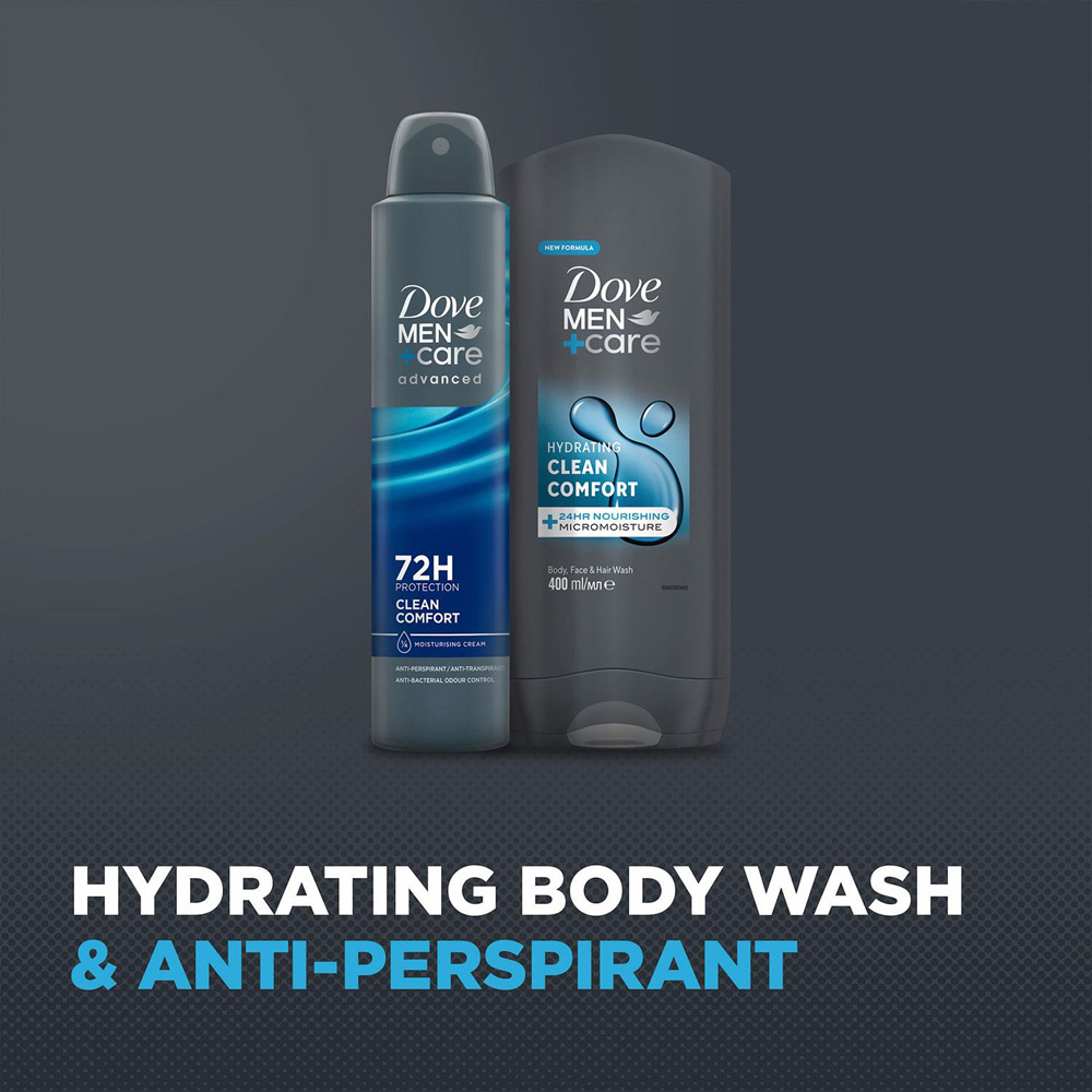 Dove Men+Care Cleanse and Care Bodywash and Bodyspray XL Duo Gift Set 4 Pack Image 7
