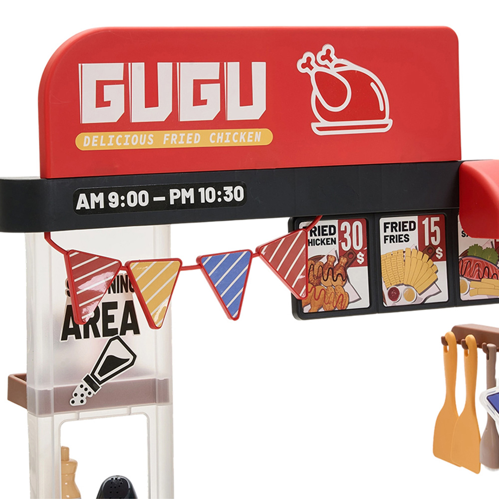 H&O Direct Kids Fried Chicken Food Truck Pretend Play Set with Sound Image 3