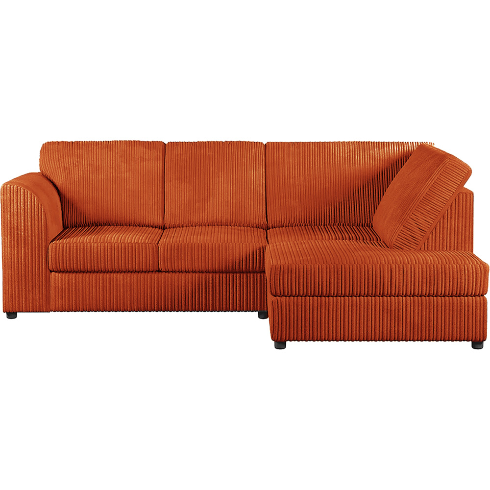 Luxor 4 Seater Orange Jumbo Cord Full Back Right Hand L Shape Corner Sofa Image 2