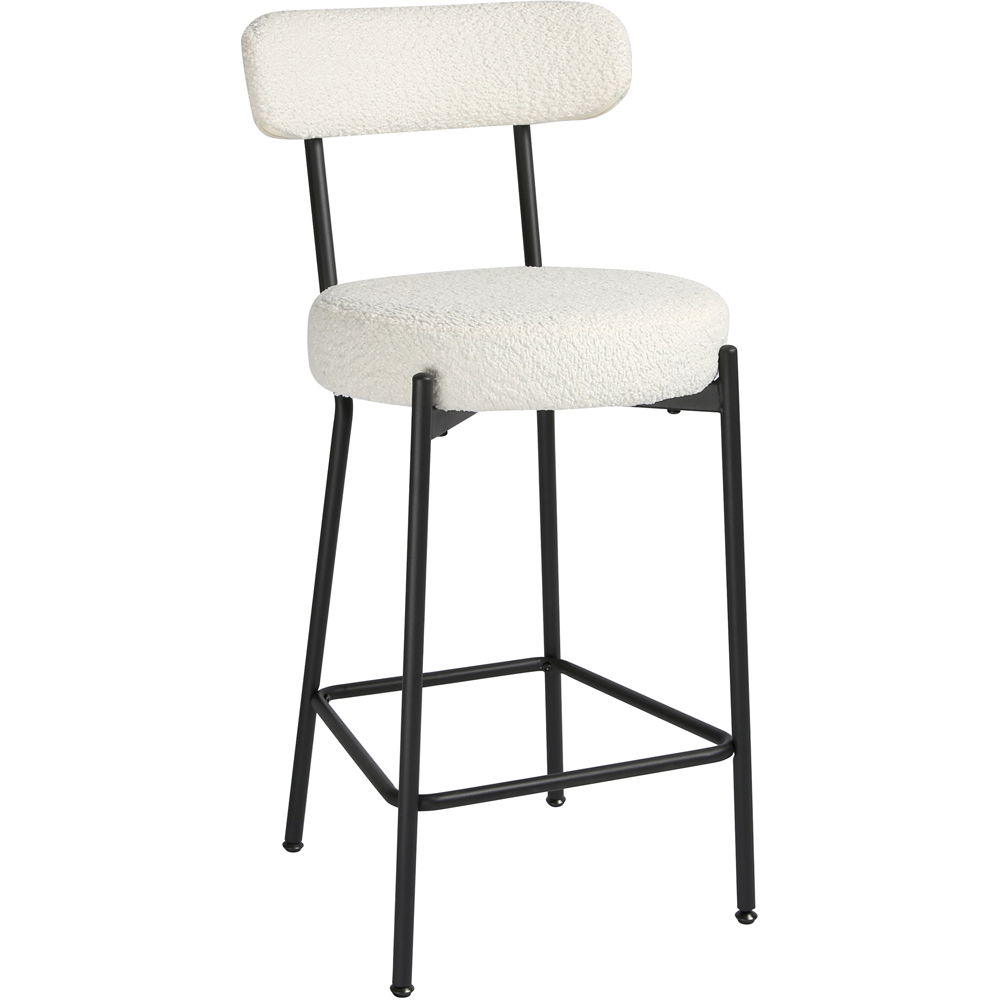 Long Lulu Cream Boucle Bar Stool Set of 2 Image 4