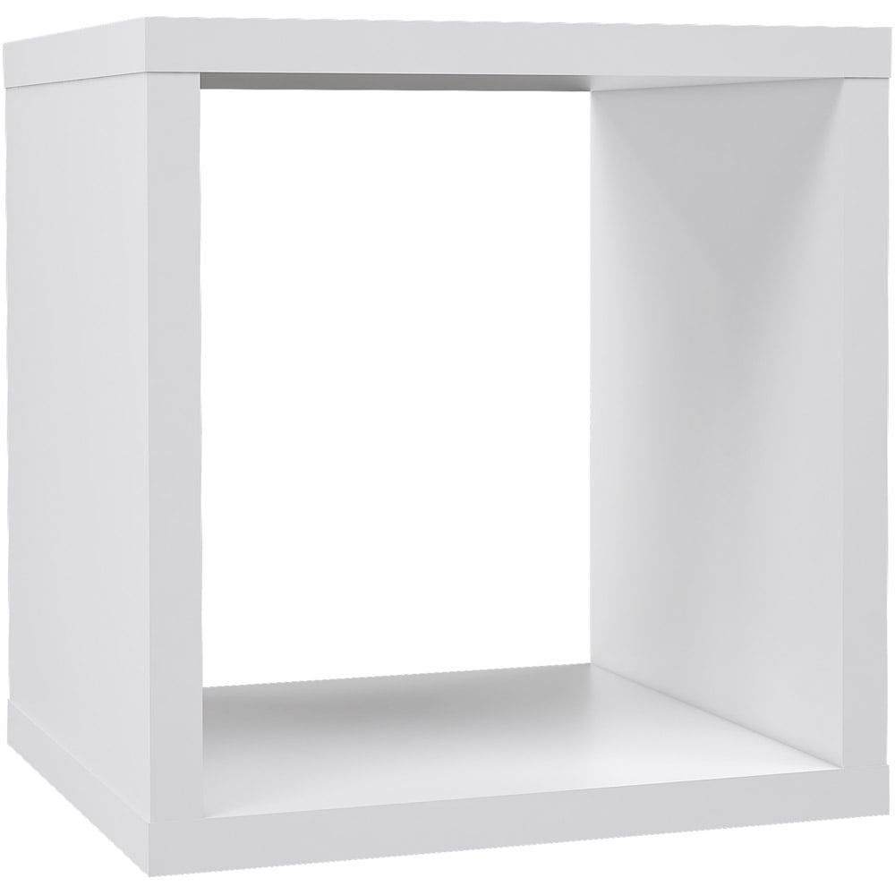 Florence Mauro Single Shelf Matt White Bookcase Image 2