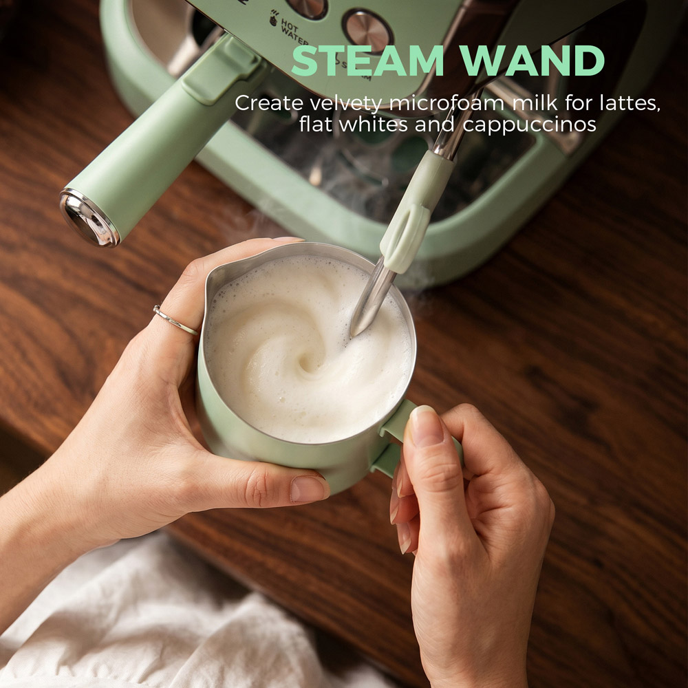HOMCOM Bean to Cup 800-197V70LN Light Green Coffee Machine with Integrated Bean Grinder Image 8