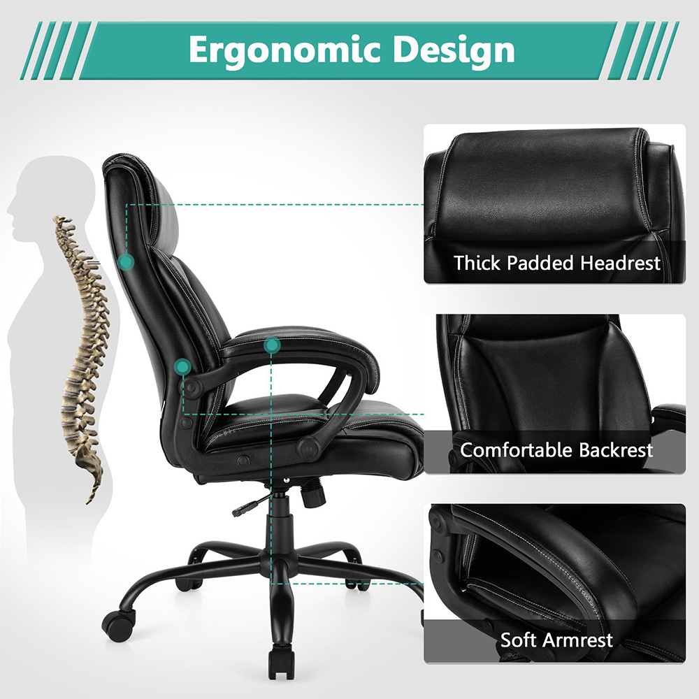 Costway High Back Rocking Office Chair Image 7