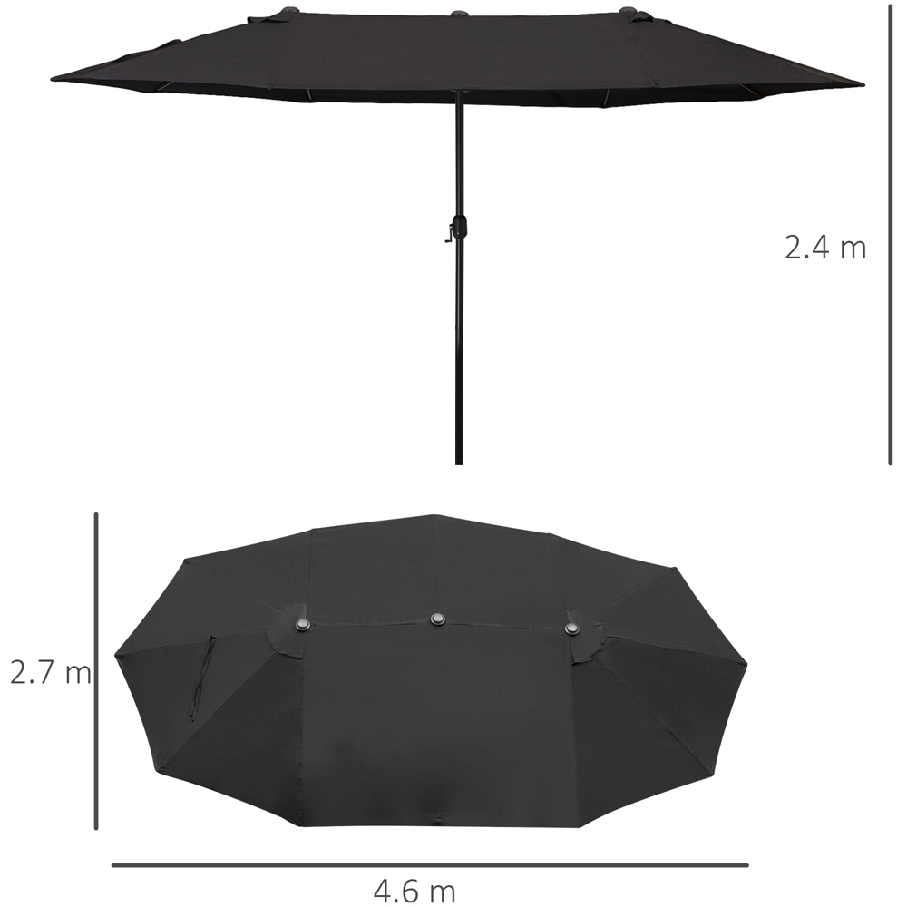 Outsunny Black Double Sided Patio Parasol 4.6m Image 8