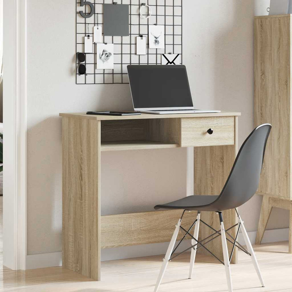vidaXL Single Drawer Computer Desk Sonoma Oak Image 9