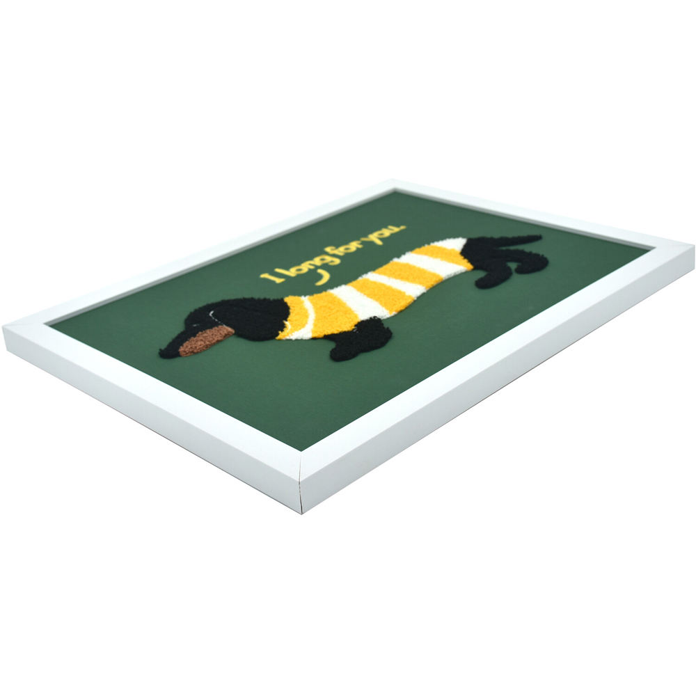 Long For You Dachshund Tufted Wall Art Green Image 3