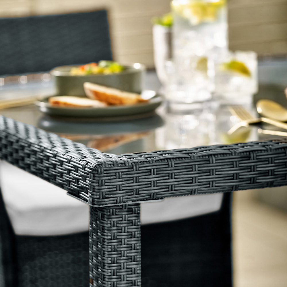 Furniturebox Grenada Grey Rattan 4 Seater Outdoor Dining Set Image 3