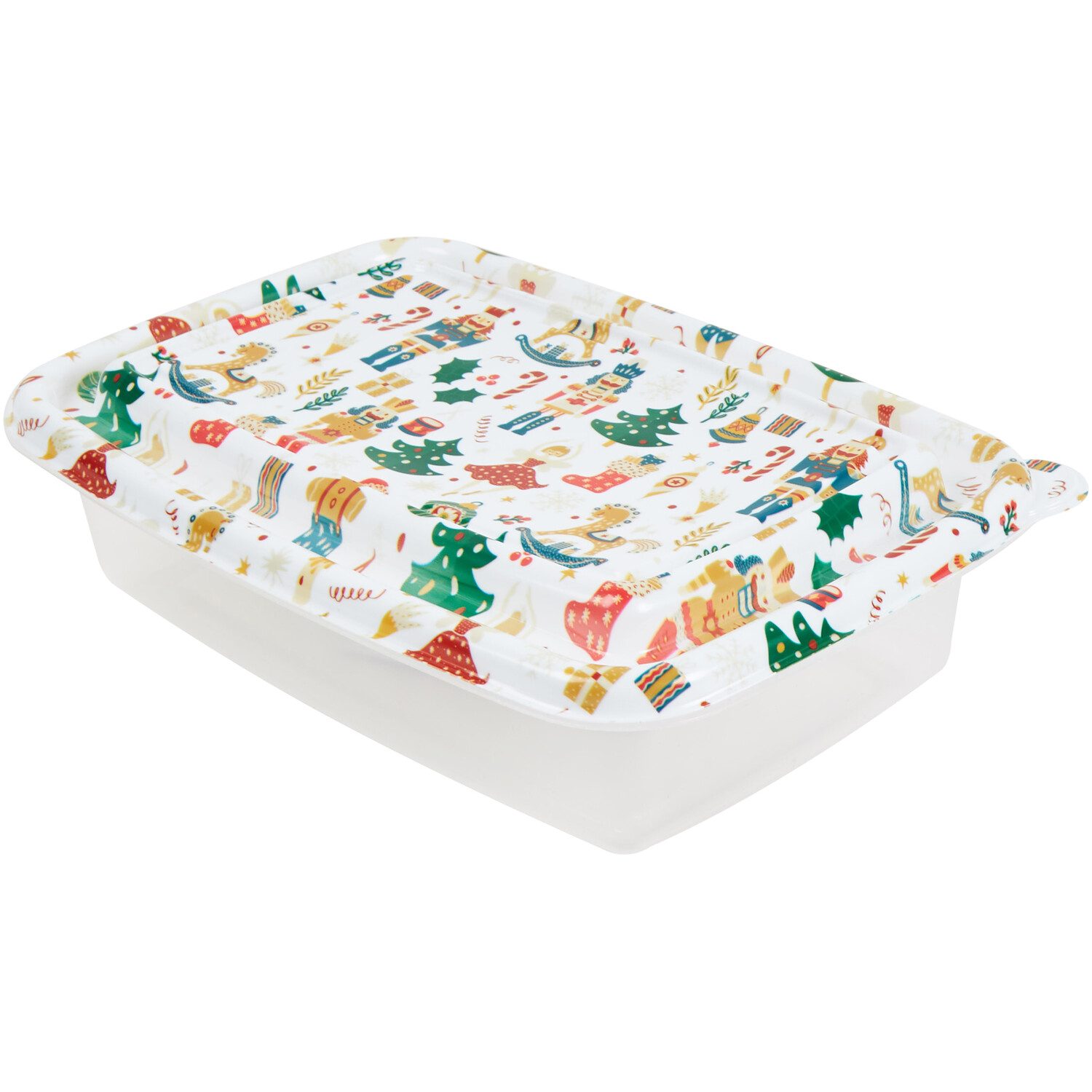 Pack of 3 Xmas Food Containers 1L  - Rectangle Image 1