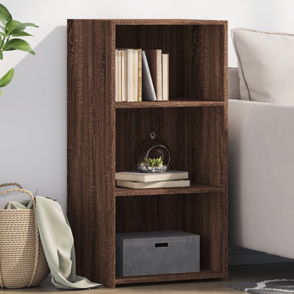 vidaXL 3 Shelf Brown Oak Sideboard Image 1