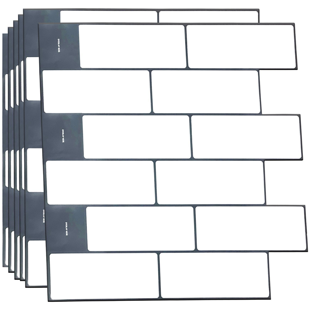 Walplus London Minimalist Brilliant White 3D Peel and Stick Backsplash Tile Sticker 6 Pack Image 2