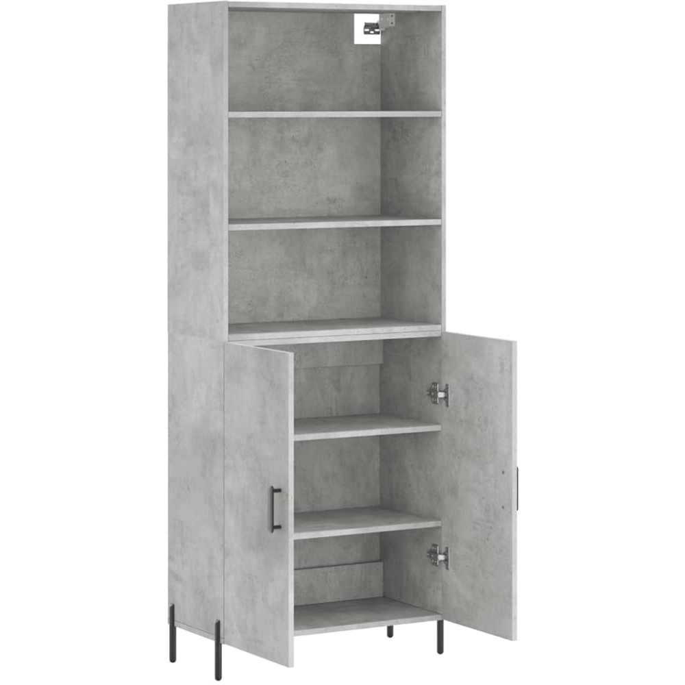 vidaXL 2 Door 3 Shelf Concrete Grey Wooden Cabinet Image 4