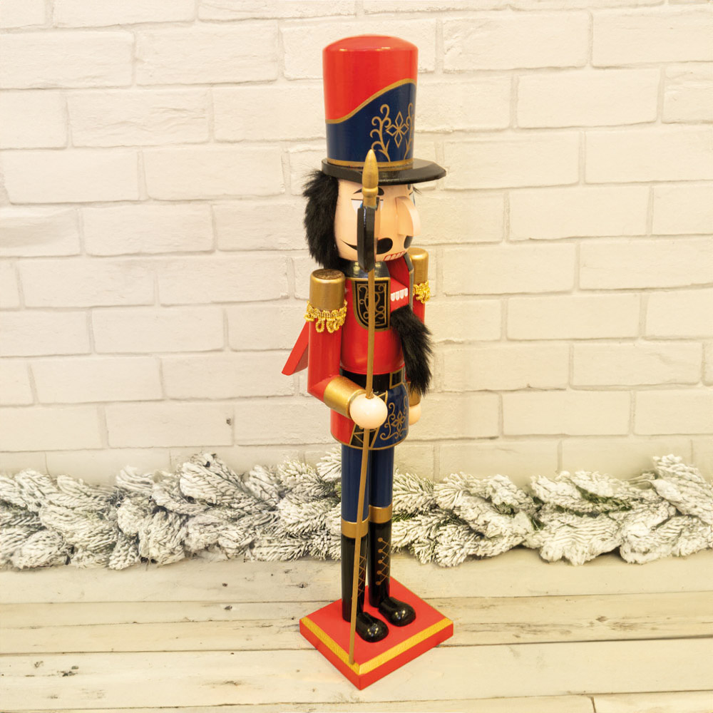 St Helens Red and Blue Christmas Nutcracker with Sceptre Image 3