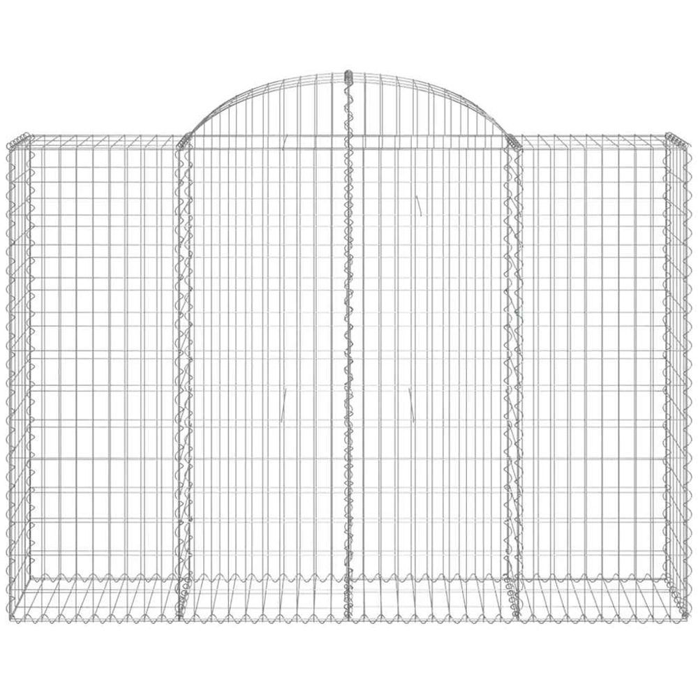 vidaXL Silver Galvanised Iron Arched Gabion Basket 200 x 50 x 140/160cm 10 Pack Image 2