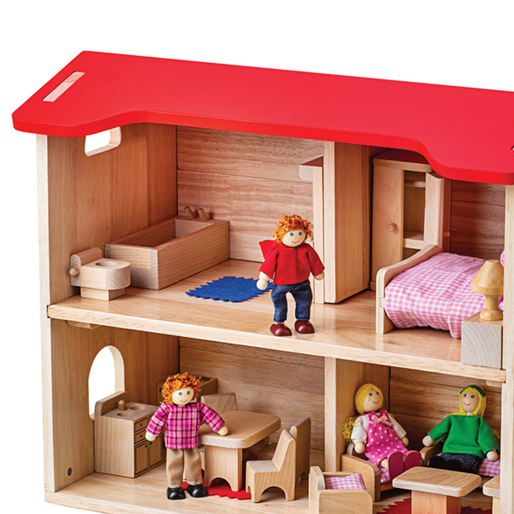 Bigjigs Toys Complete Dolls House Multicolour Image 2