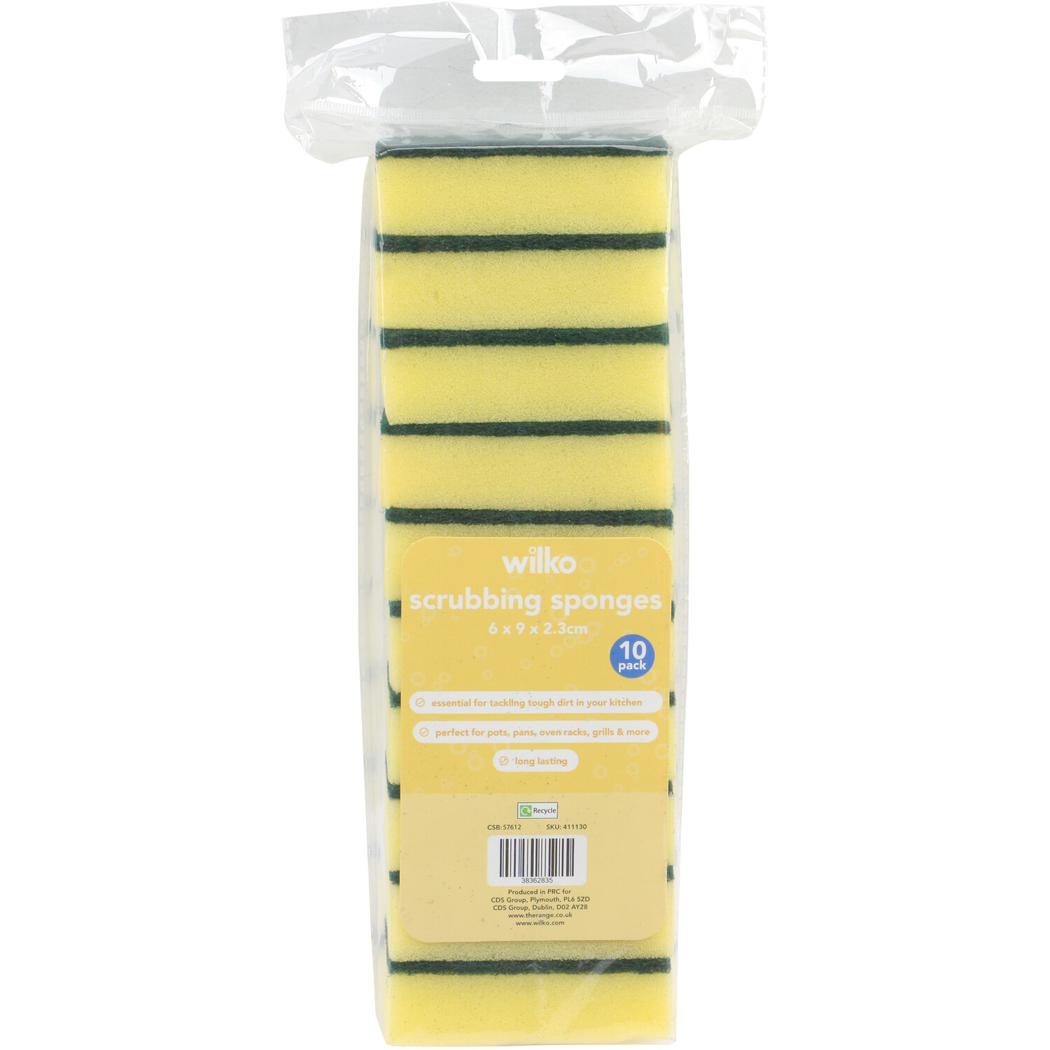 Wilko Pack of 10 Scrubbing Sponges Image