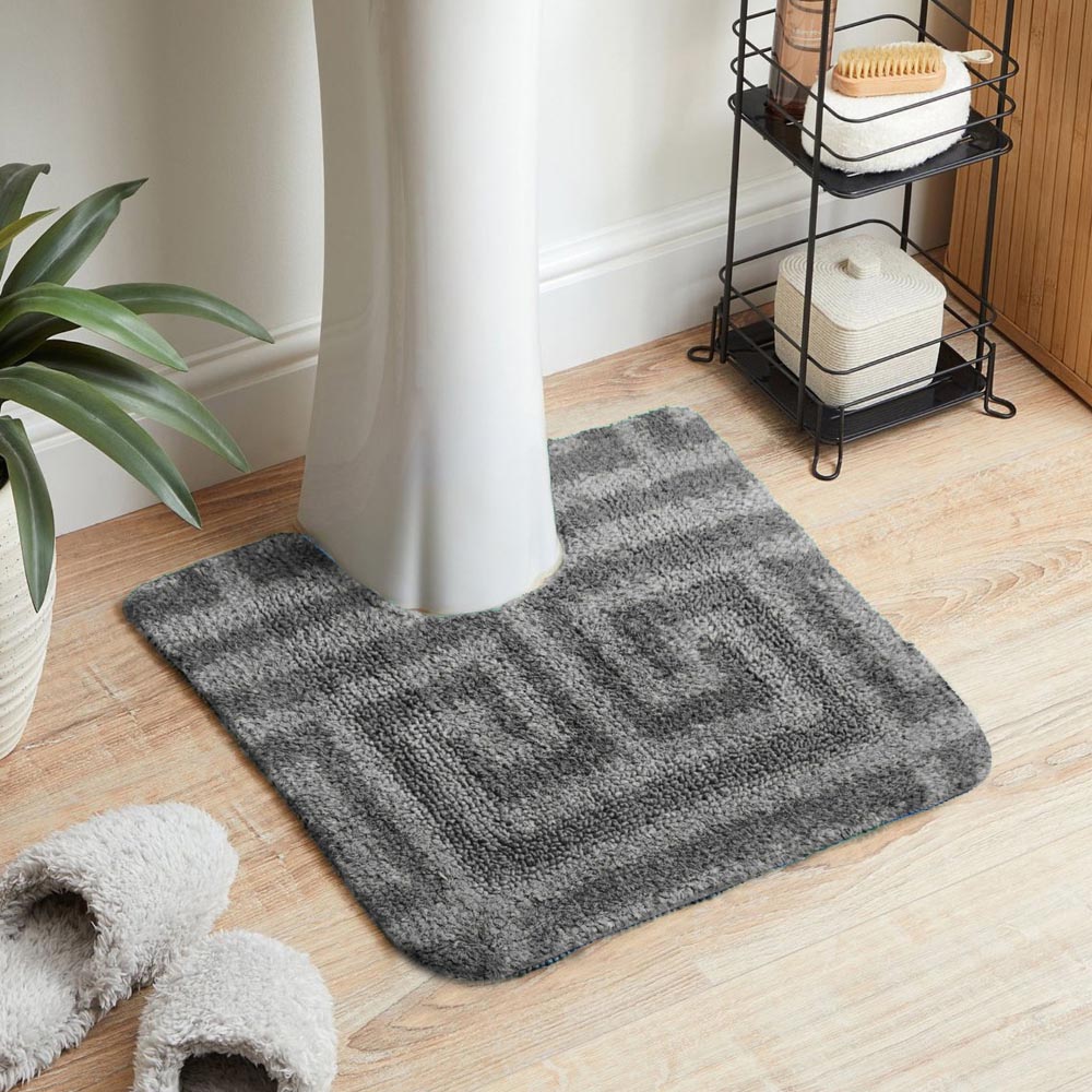Velosso Luxe Grey Bath Mat Set Image 7