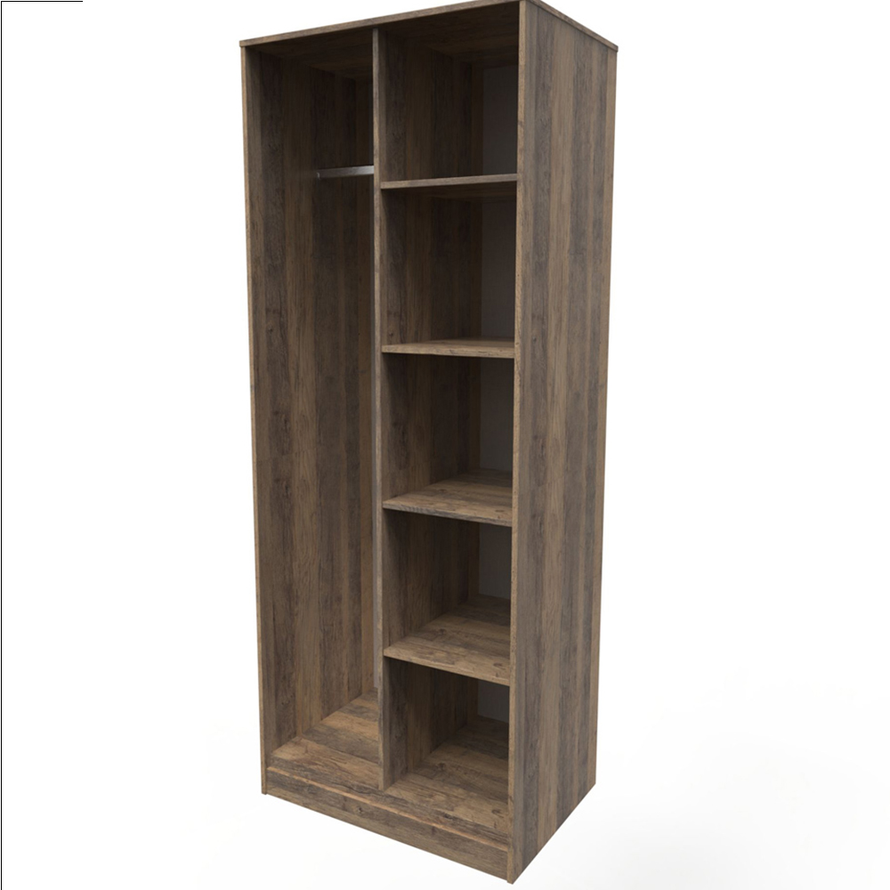 Crowndale Hong Kong Ready Assembled Vintage Oak Tall Open Wardrobe Image 2