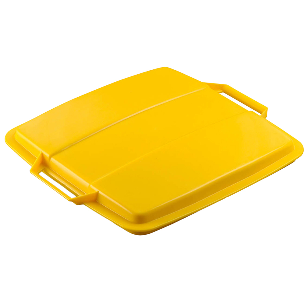 Durable DURABIN Yellow Square Recycling Bin Lid 90L Image 1