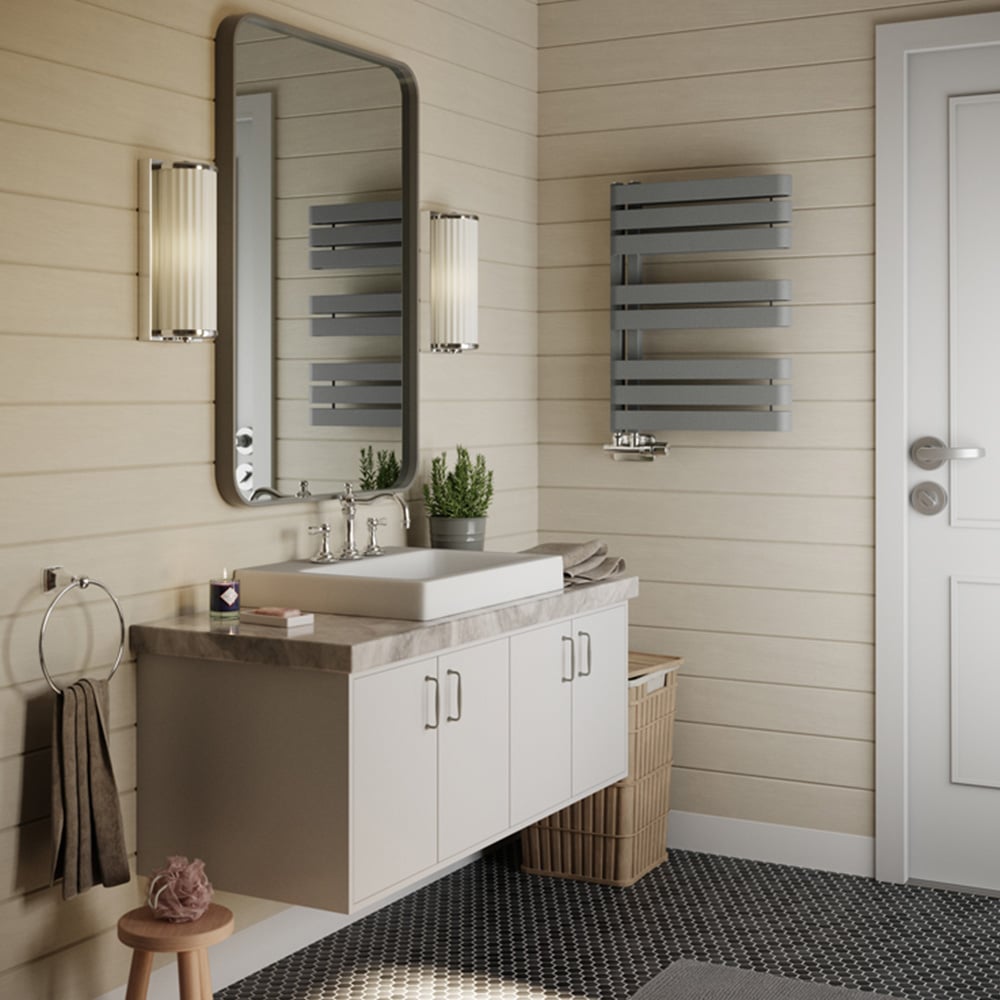 Terma Warp S Salt n Pepper Heated Towel Rail 1535 BTU 655 x 500mm Image 6