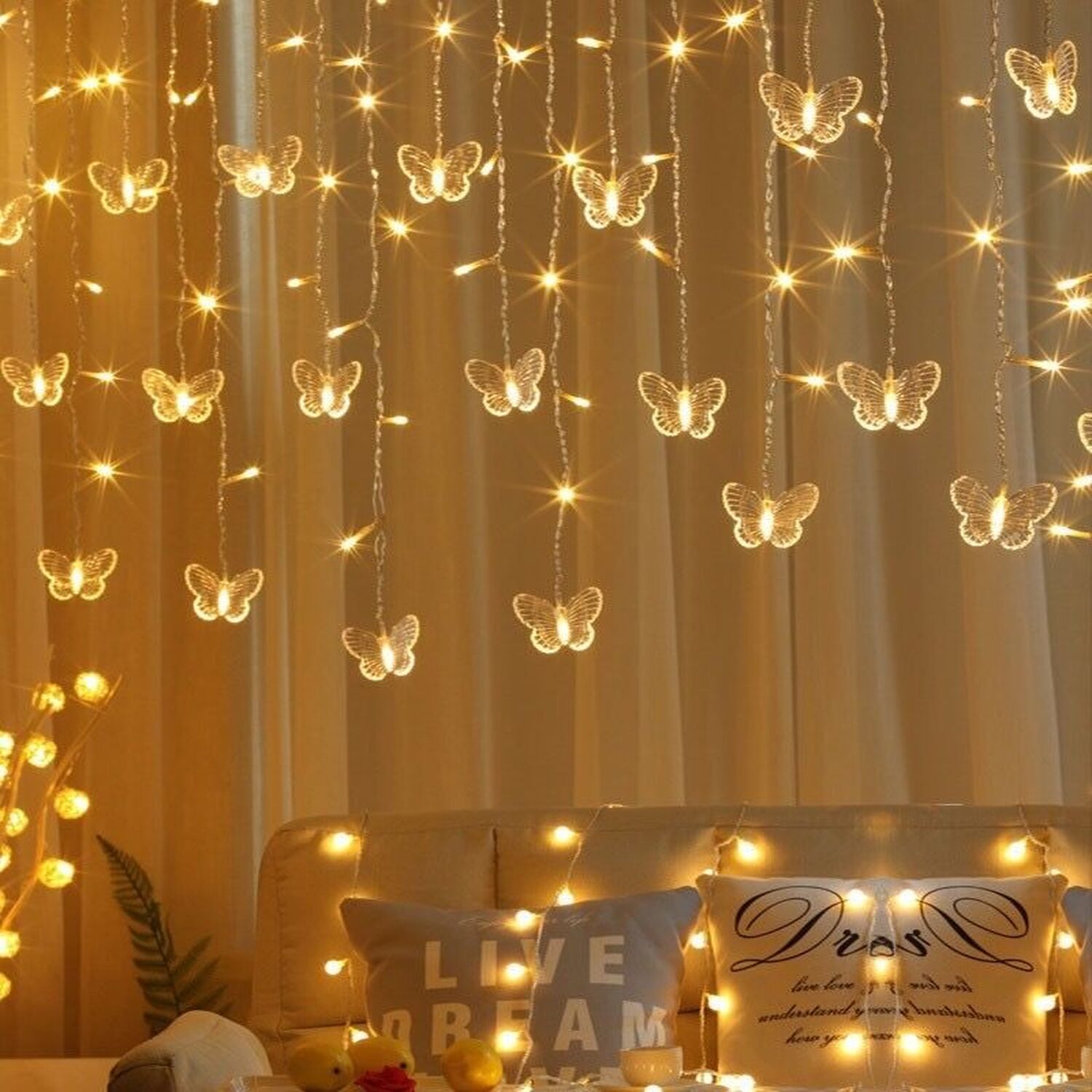105 LED Butterfly Curtain Light Image