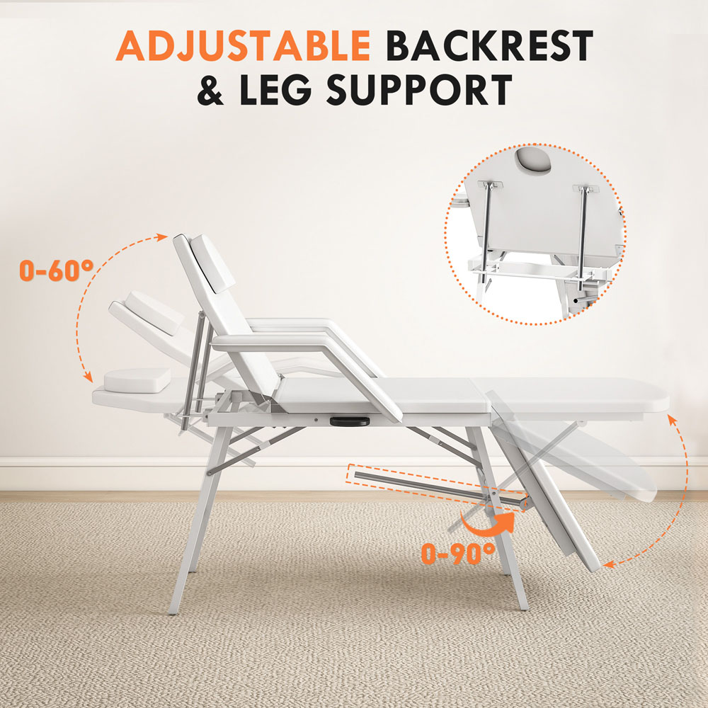 HOMCOM White 3 Zone Adjustable Massage Table Image 8