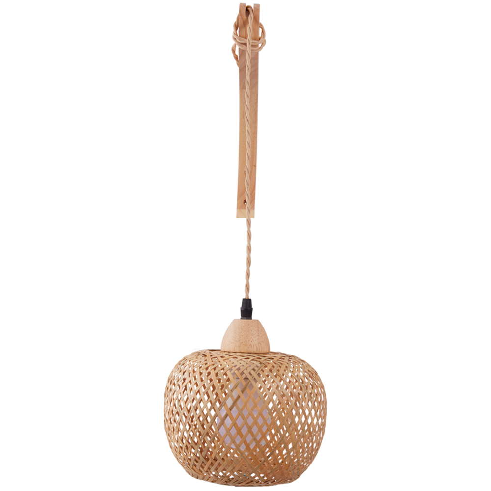 Living and Home Bamboo Lantern E27 Plug-In Wall Light Image 4