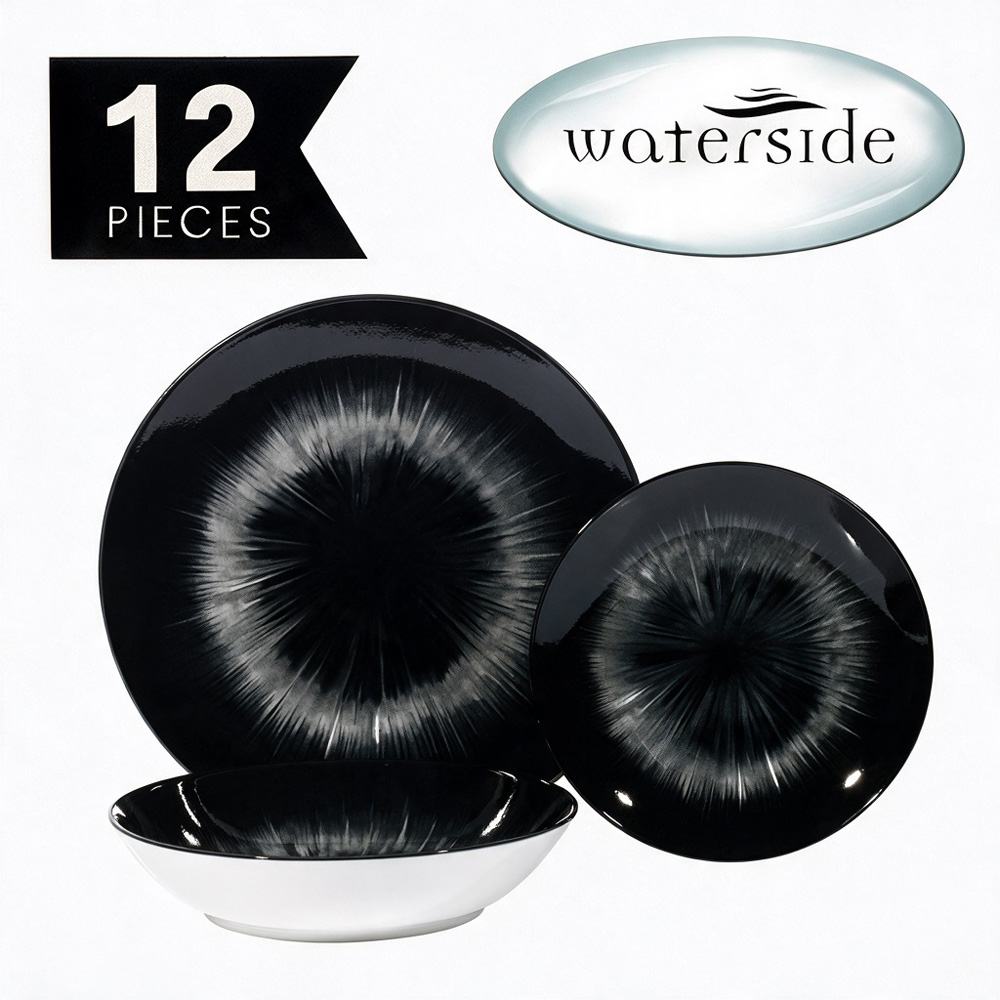 Waterside Black Star 12 Piece Dinner Set Image 5