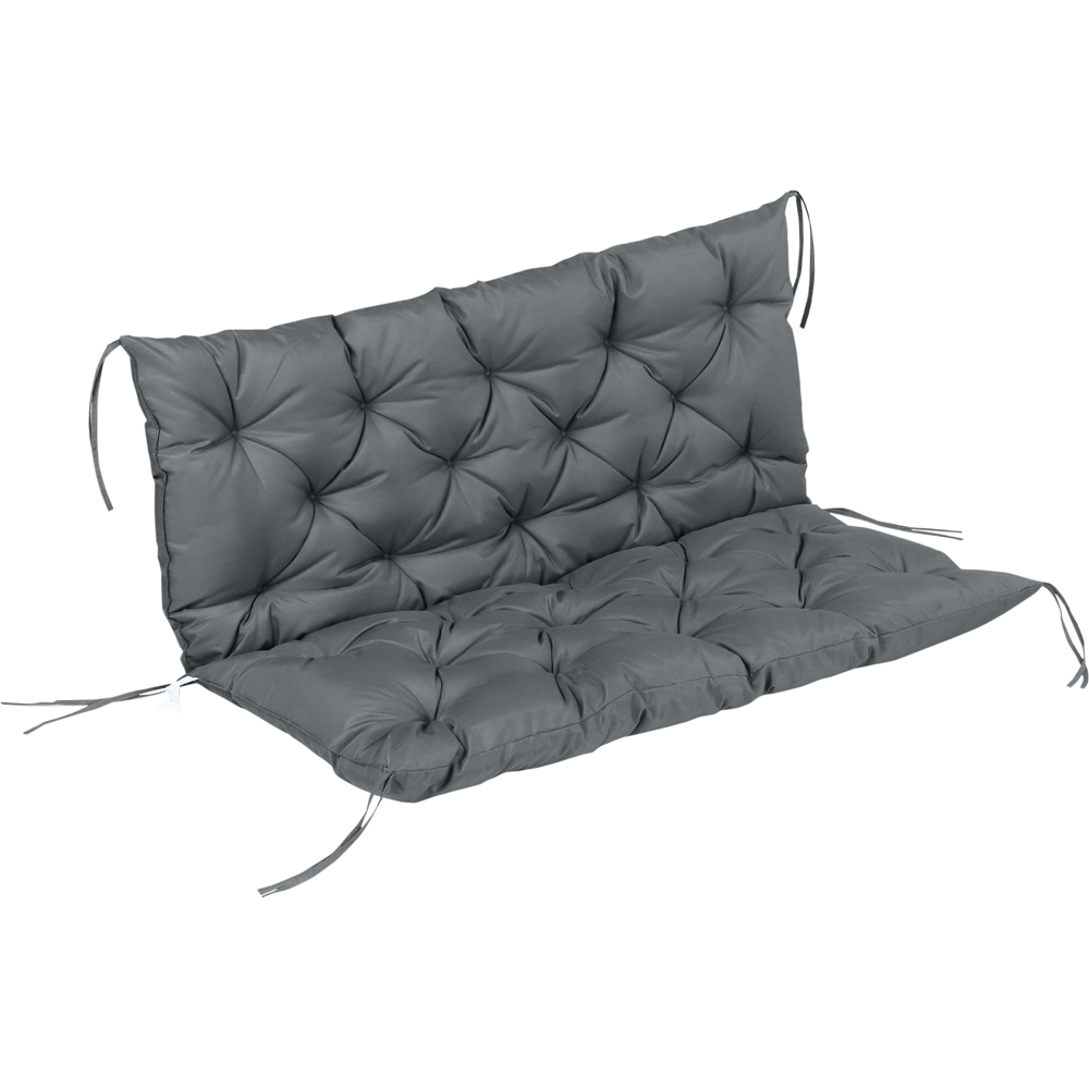 Outsunny 2 Seater Dark Grey Garden Bench Cushion 110 x 120cm Image